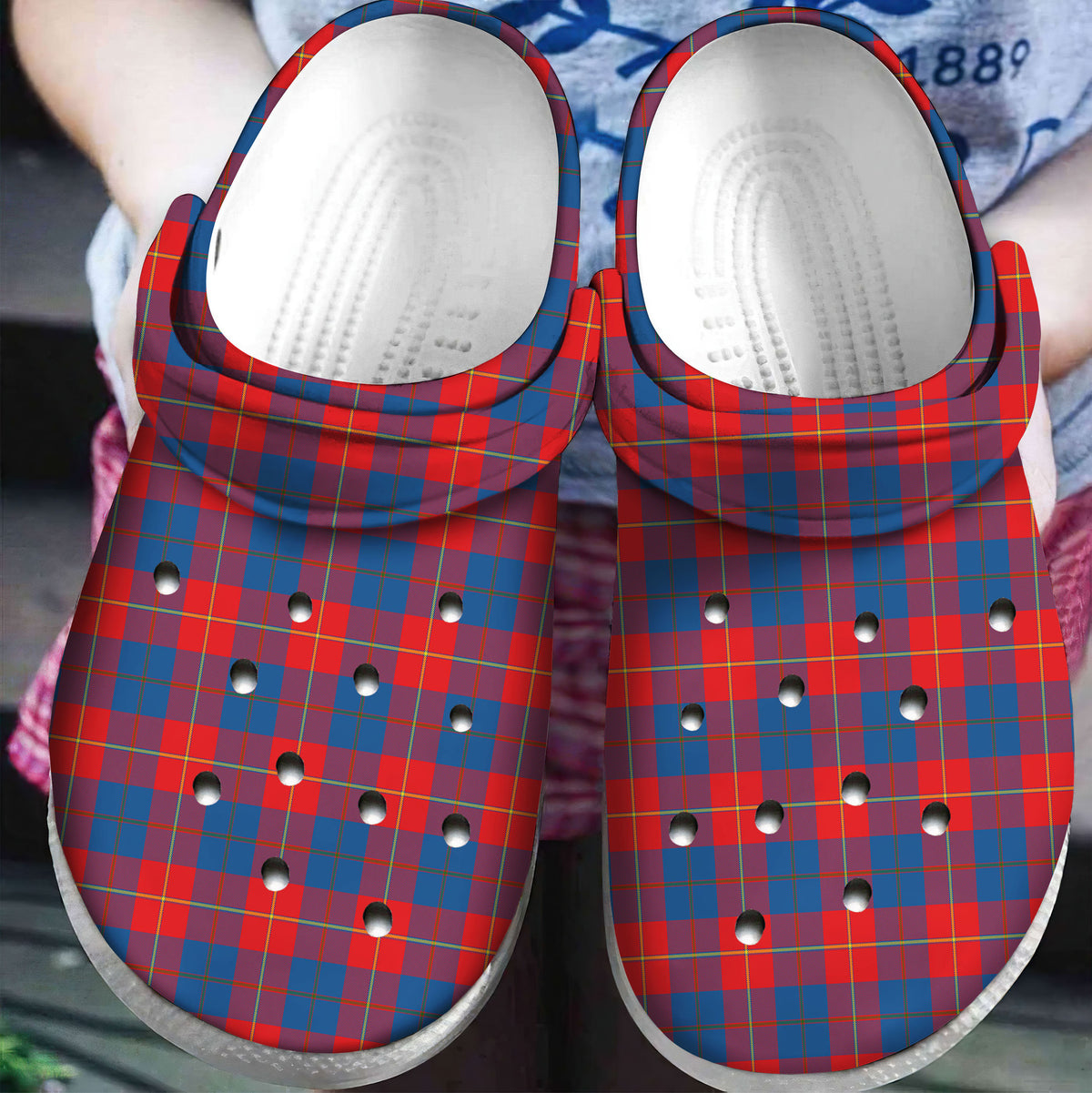 Galloway Red Tartan Plaid Crocs