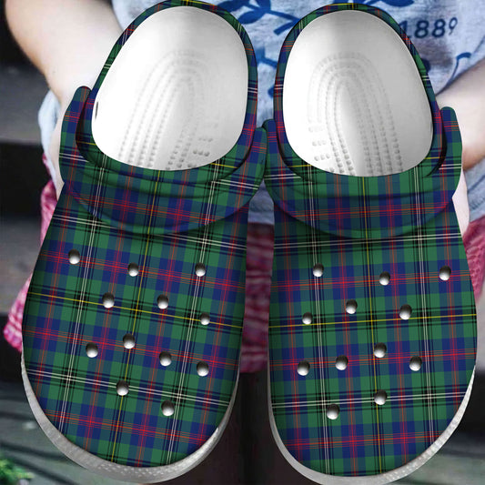 Wood Modern Tartan Plaid Crocs