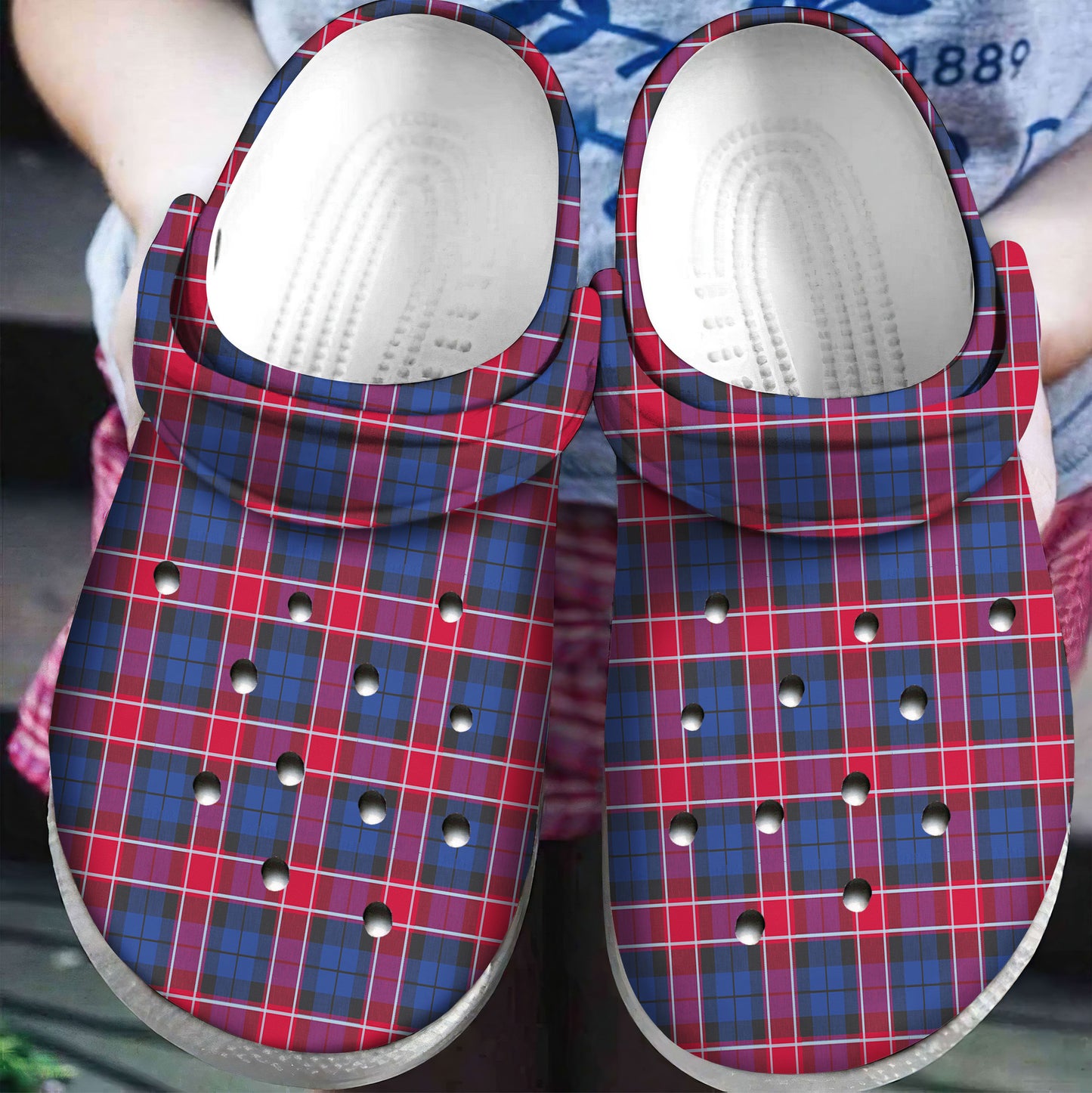 Graham of Menteith Red Tartan Plaid Crocs