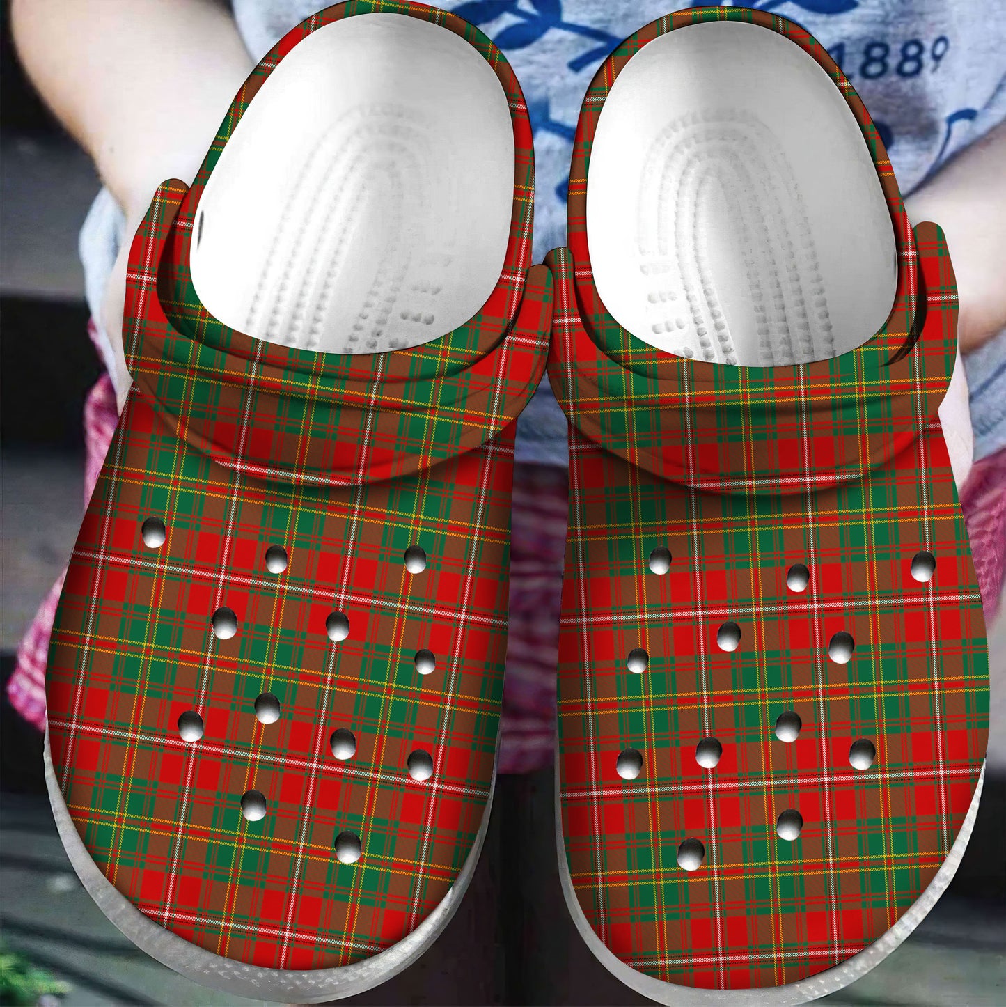 Hay Ancient Tartan Plaid Crocs