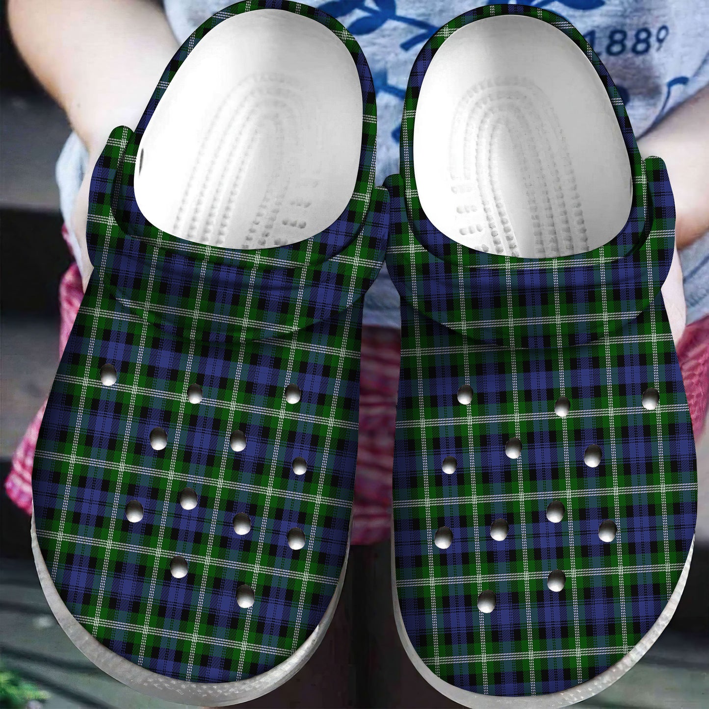 Baillie Modern Tartan Plaid Crocs