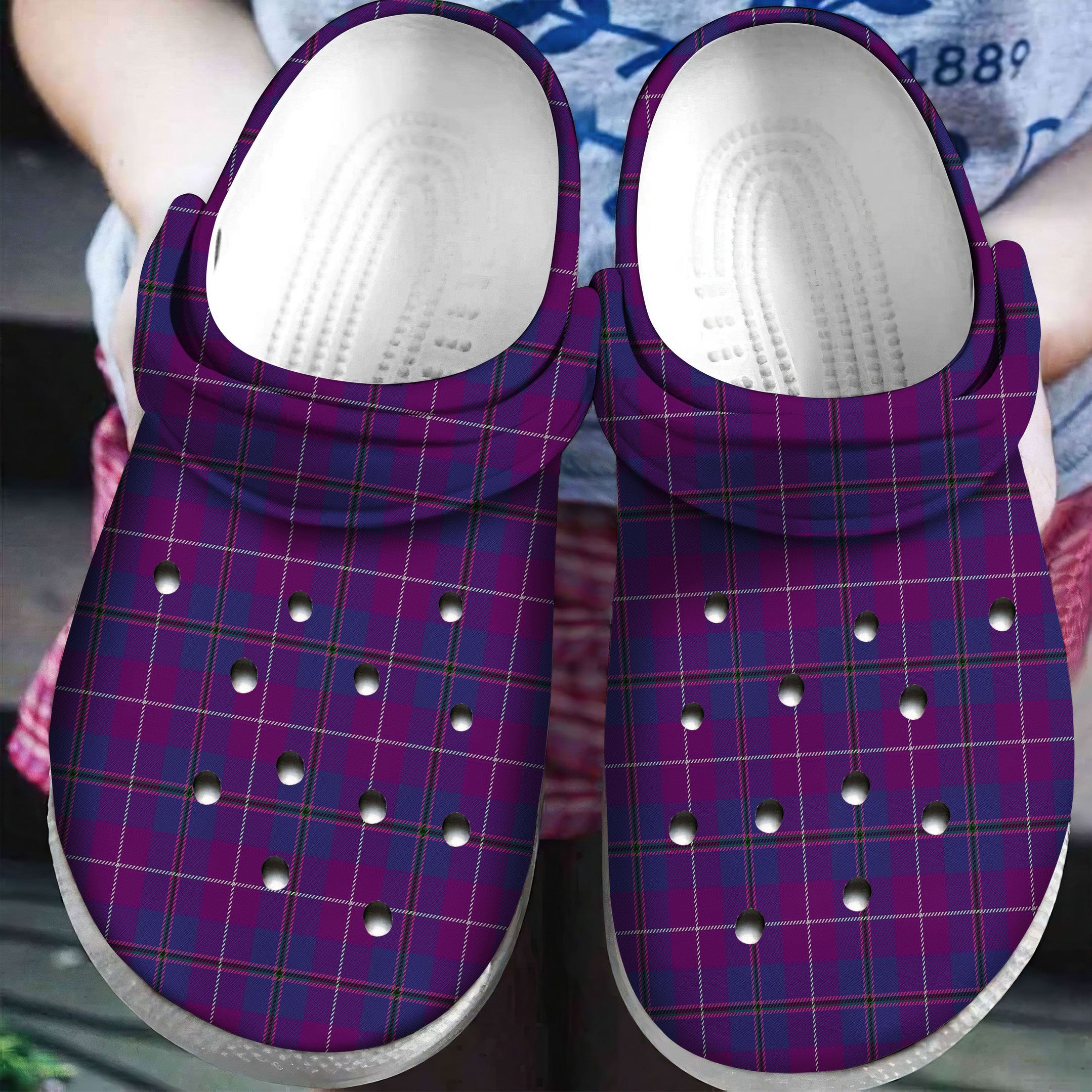 Pride of Glencoe Tartan Plaid Crocs