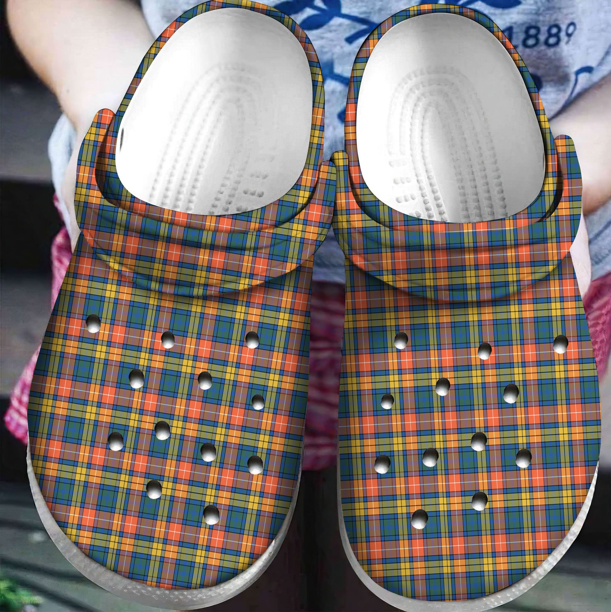 Buchanan Ancient Tartan Plaid Crocs