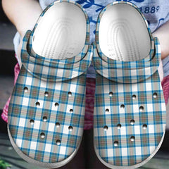 Stewart Muted Blue Tartan Plaid Crocs