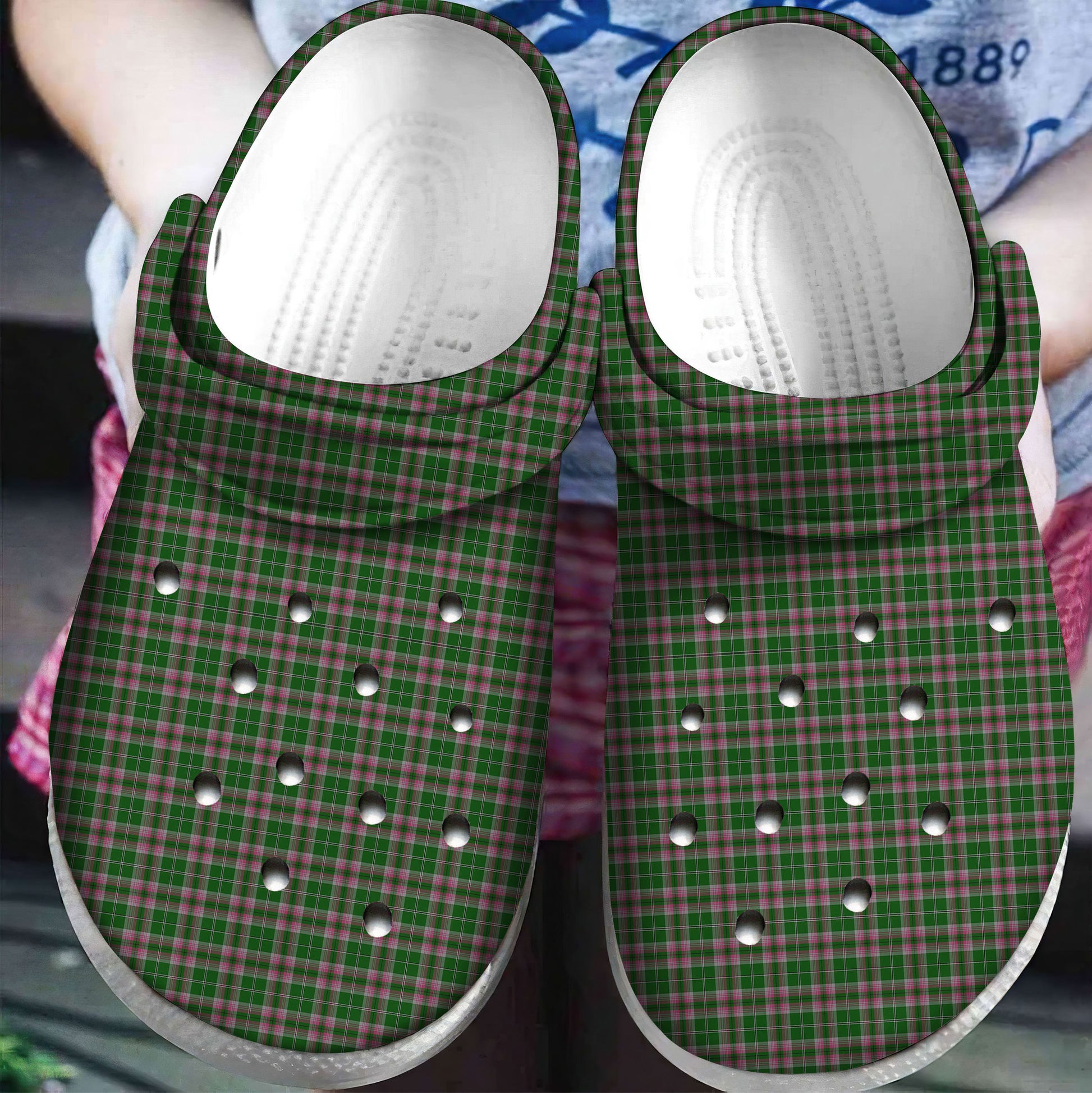 Gray Hunting Tartan Plaid Crocs