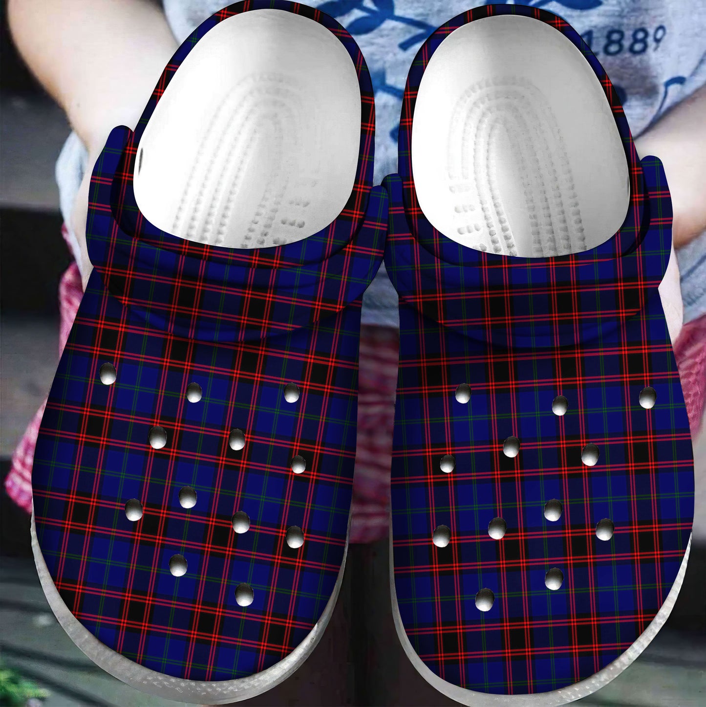 Home Modern Tartan Plaid Crocs