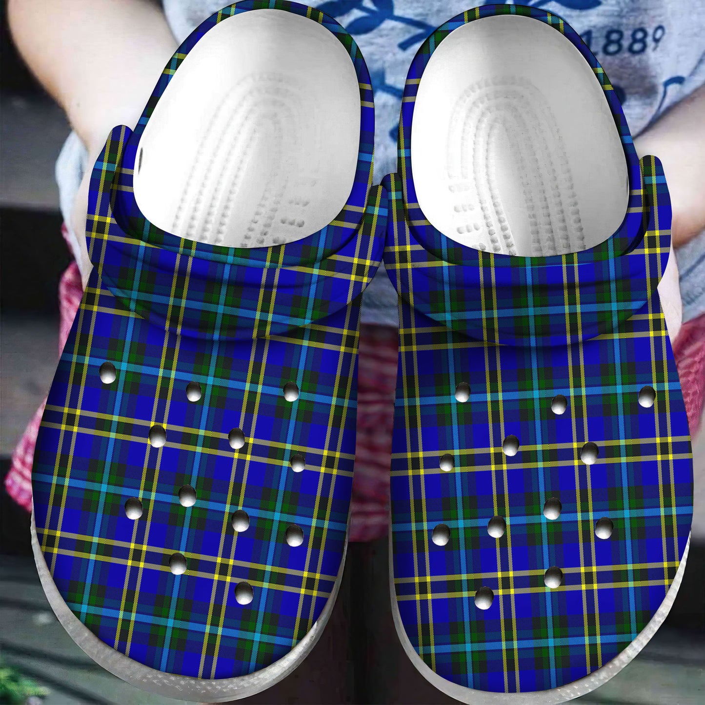 Weir Modern Tartan Plaid Crocs