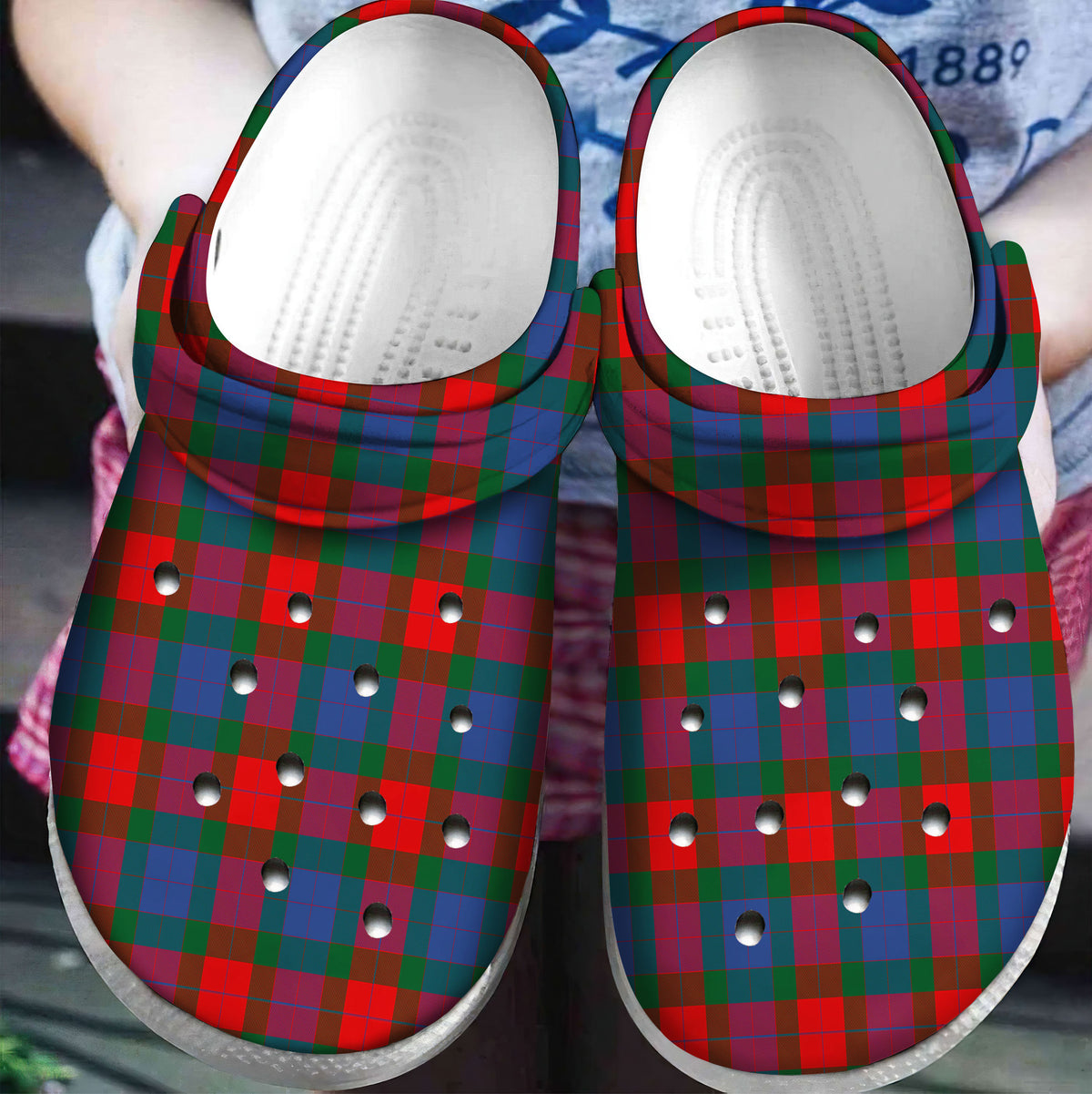Mar Tartan Plaid Crocs