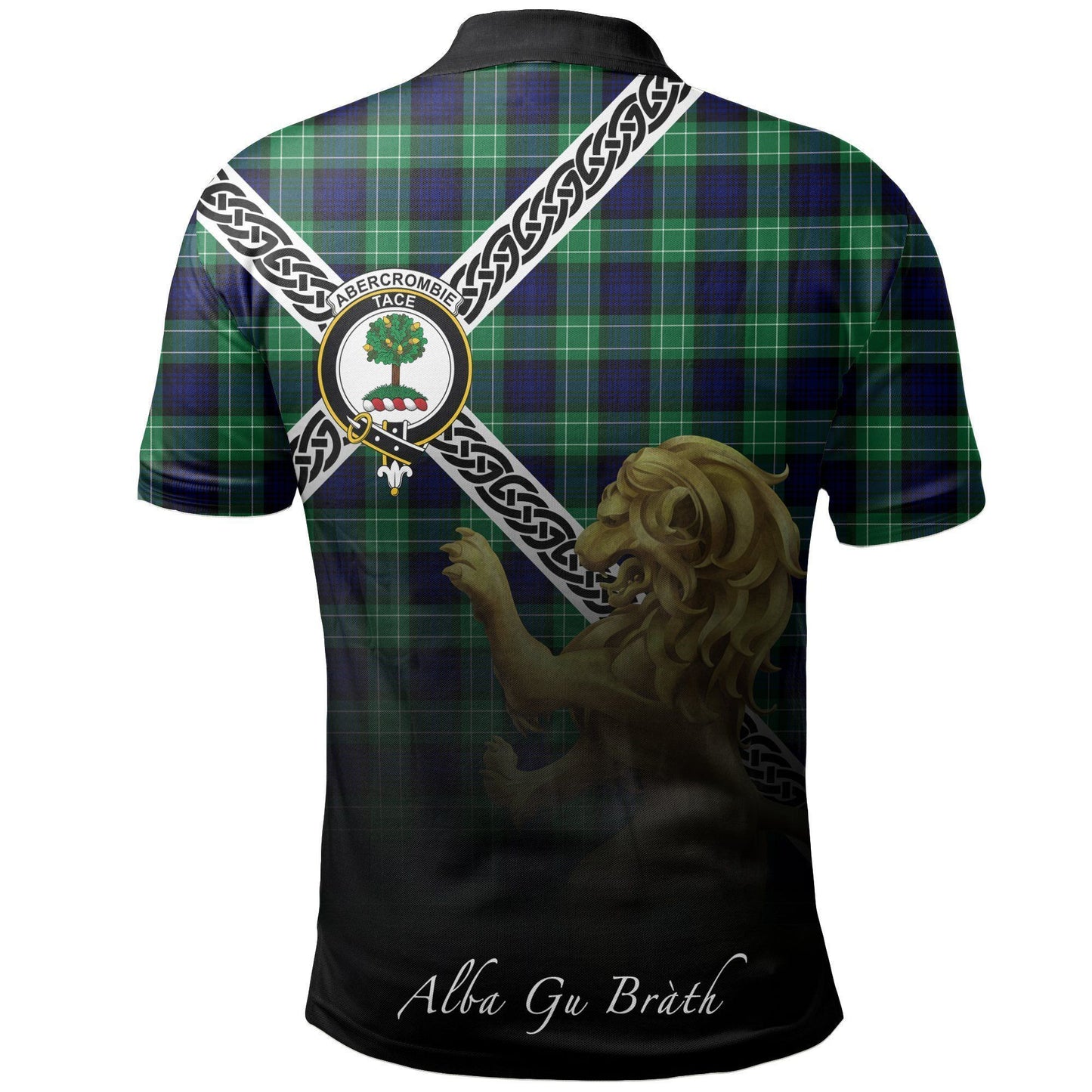 Abercrombie Tartan Polo Shirt Celtic Lion Style