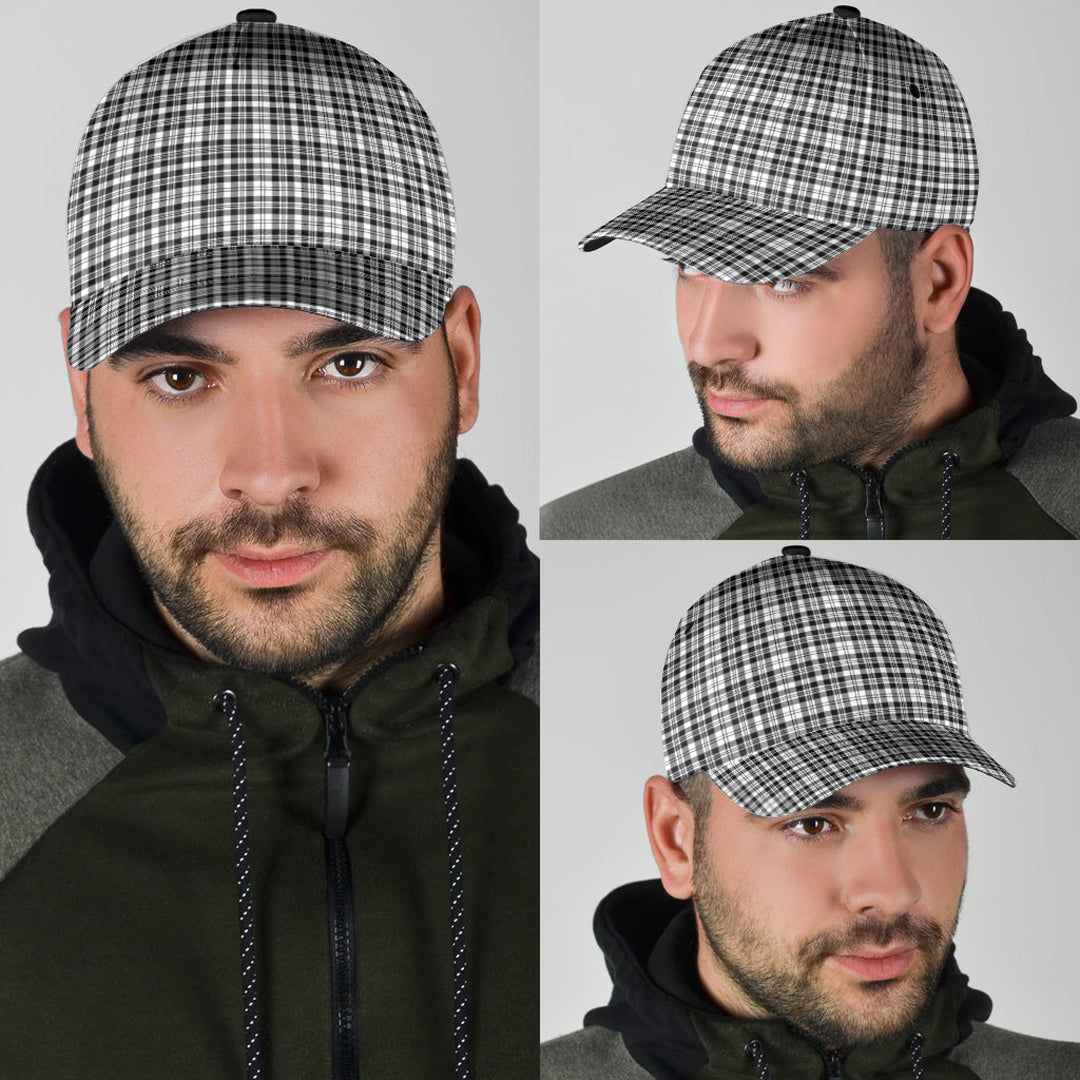 Scott Black White Modern Tartan Plaid Classic Cap