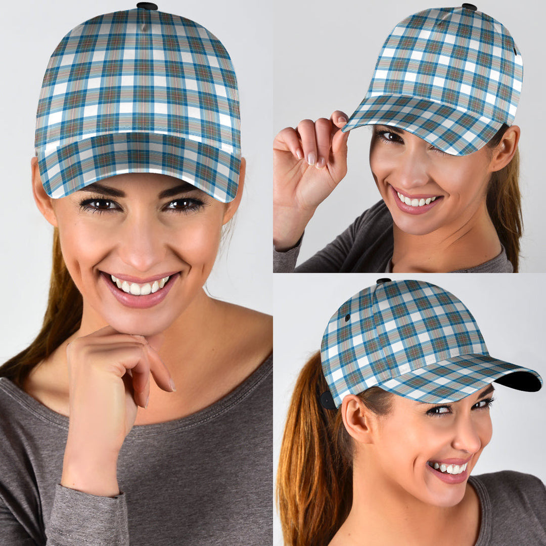 Stewart Muted Blue Tartan Plaid Classic Cap