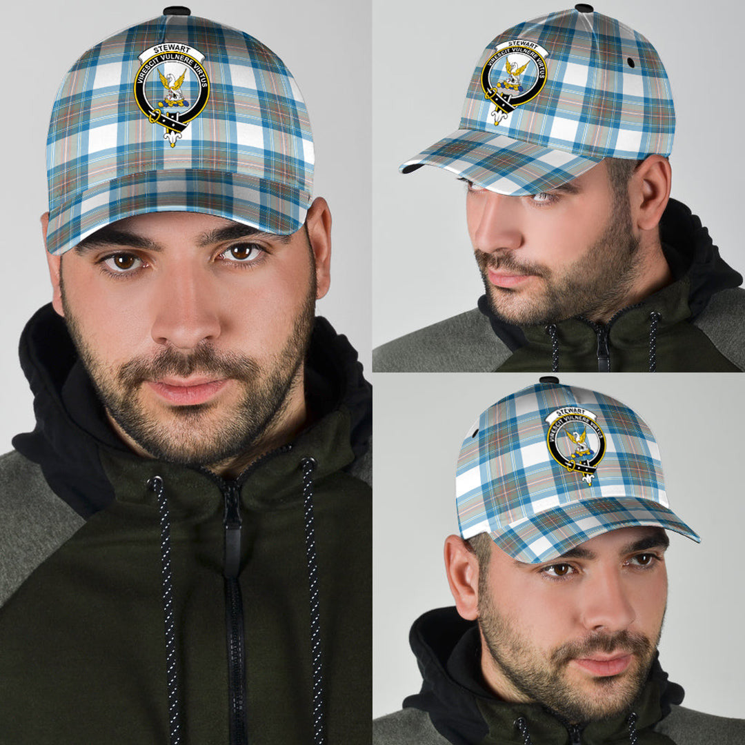Stewart Muted Blue Tartan Crest Classic Cap