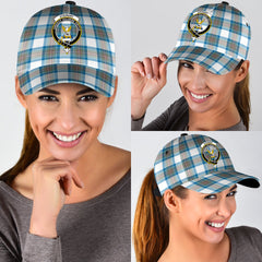 Stewart Muted Blue Tartan Crest Classic Cap