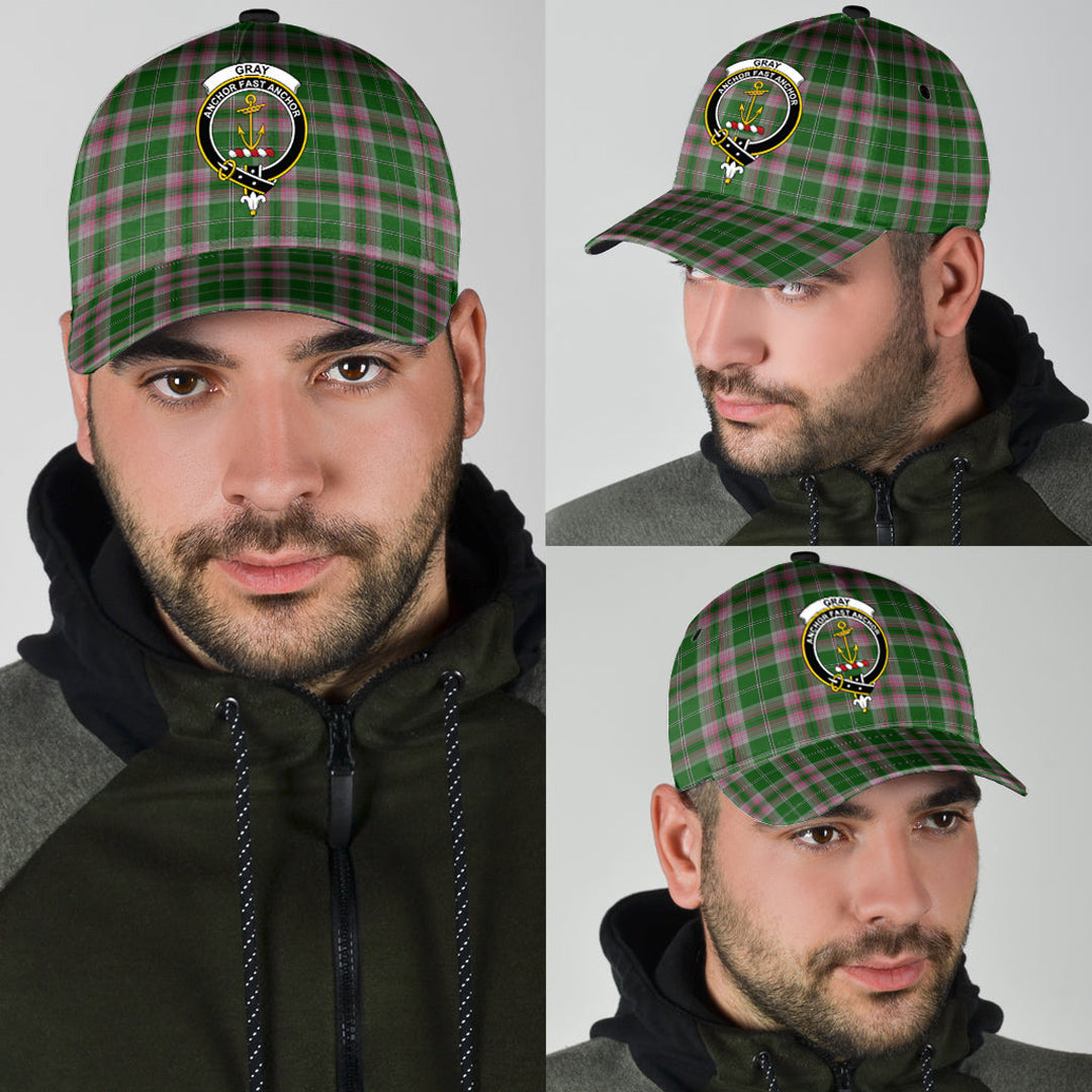 Gray Hunting Tartan Crest Classic Cap