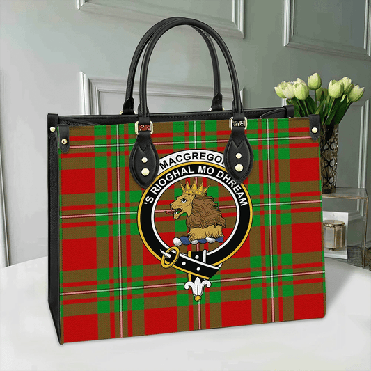 MacGregor Modern Tartan Crest Leather Bag