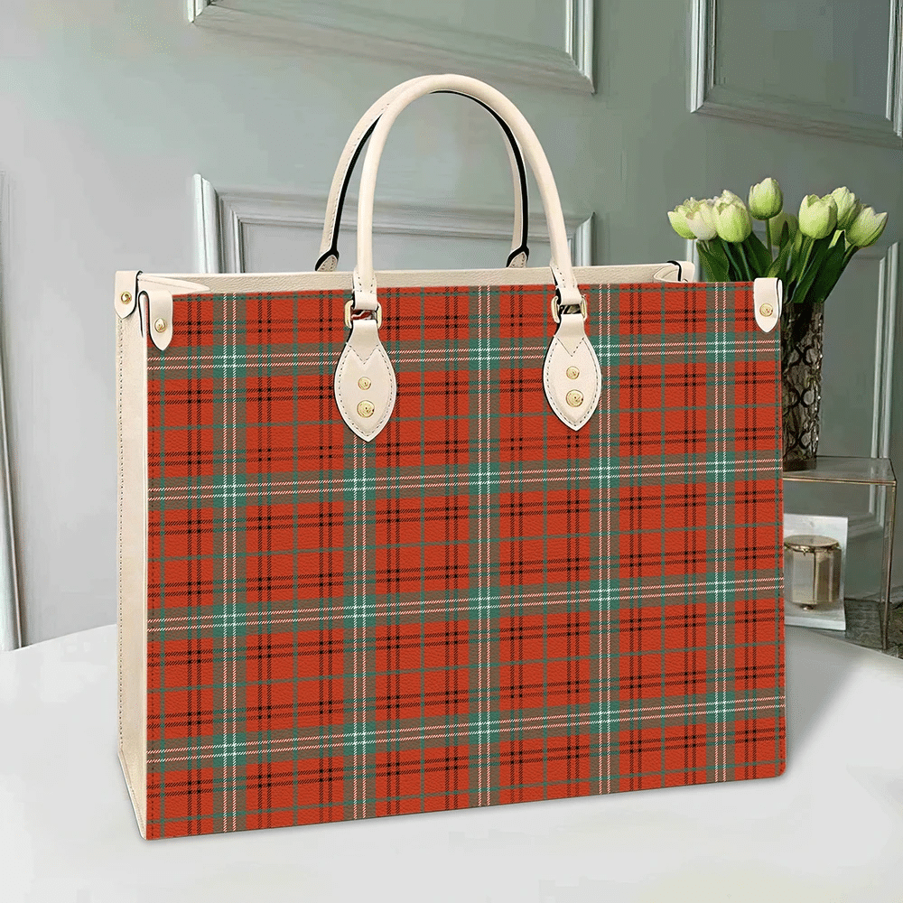 Morrison Red Ancient Tartan Leather Bag