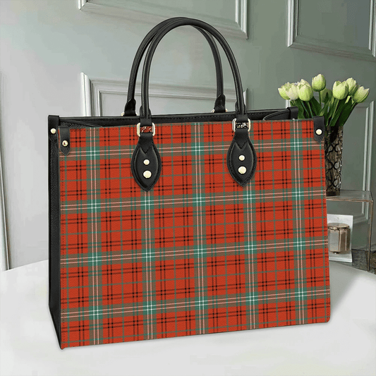 Morrison Red Ancient Tartan Leather Bag