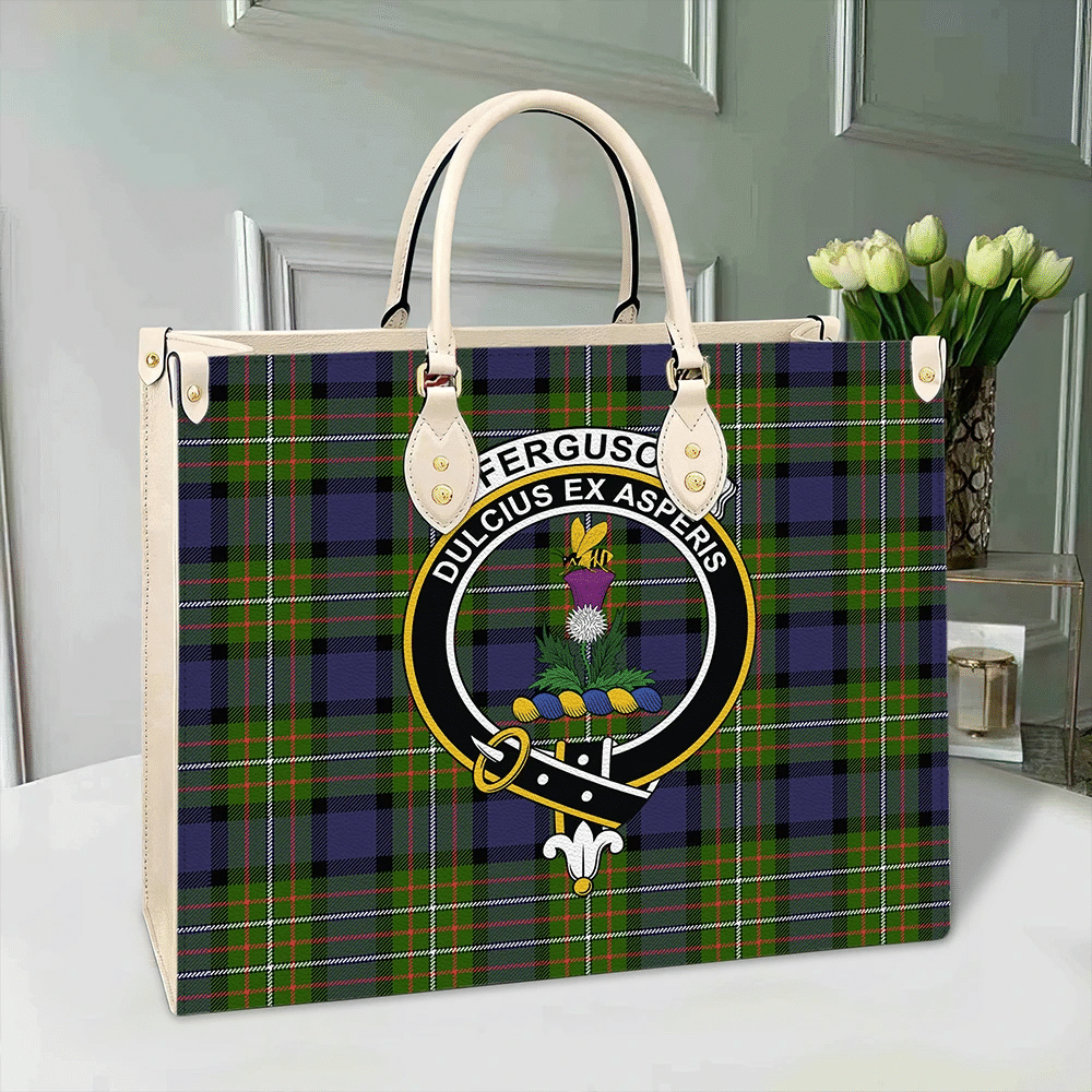 Fergusson Modern Tartan Crest Leather Bag