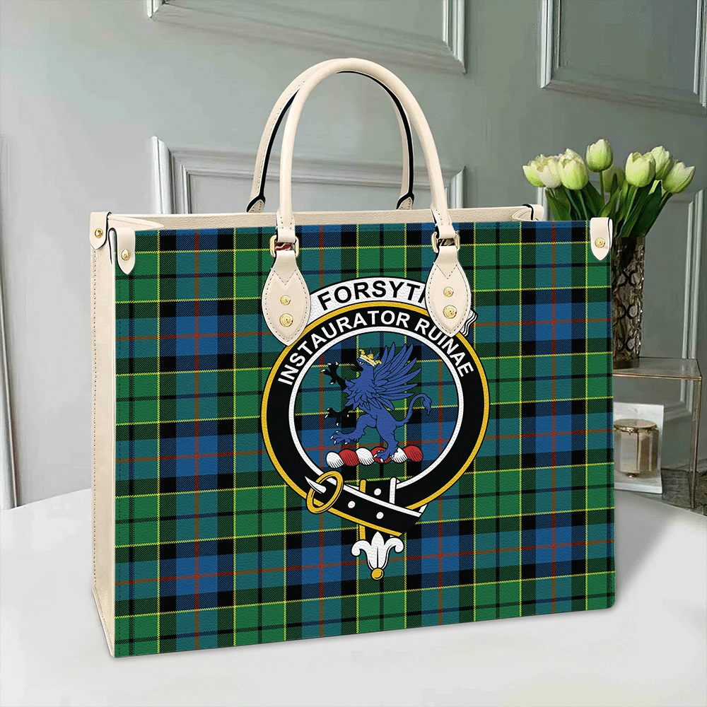 Forsyth Ancient Tartan Crest Leather Bag