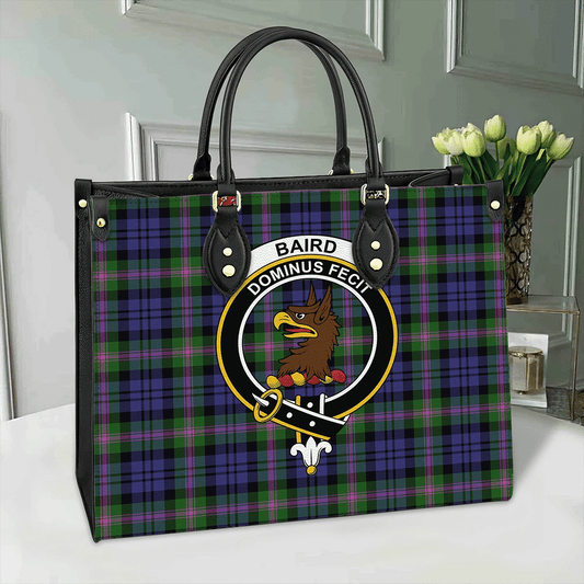 Baird Modern Tartan Crest Leather Bag