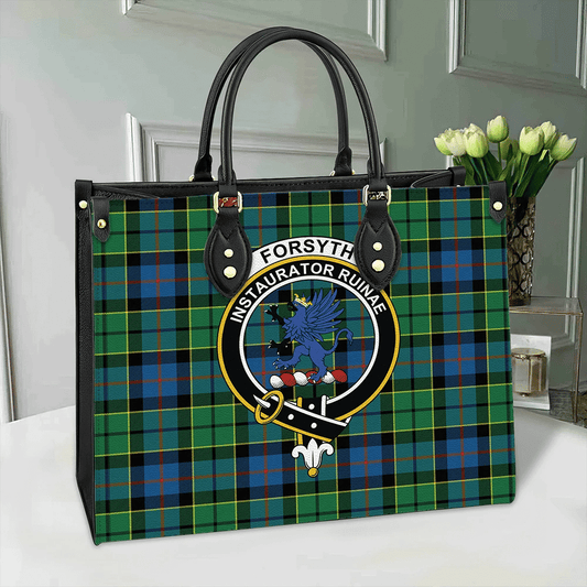 Forsyth Ancient Tartan Crest Leather Bag