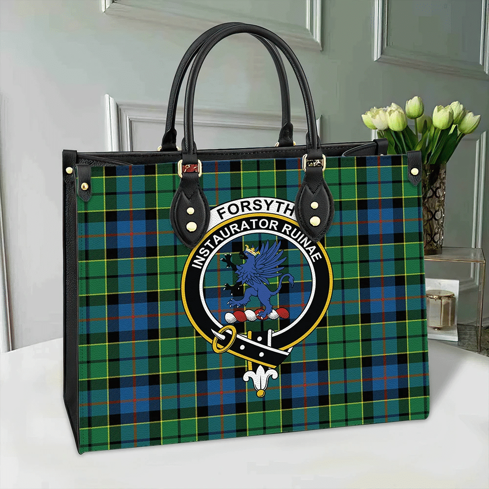 Forsyth Ancient Tartan Crest Leather Bag