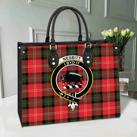 Nesbitt Modern Tartan Crest Leather Bag