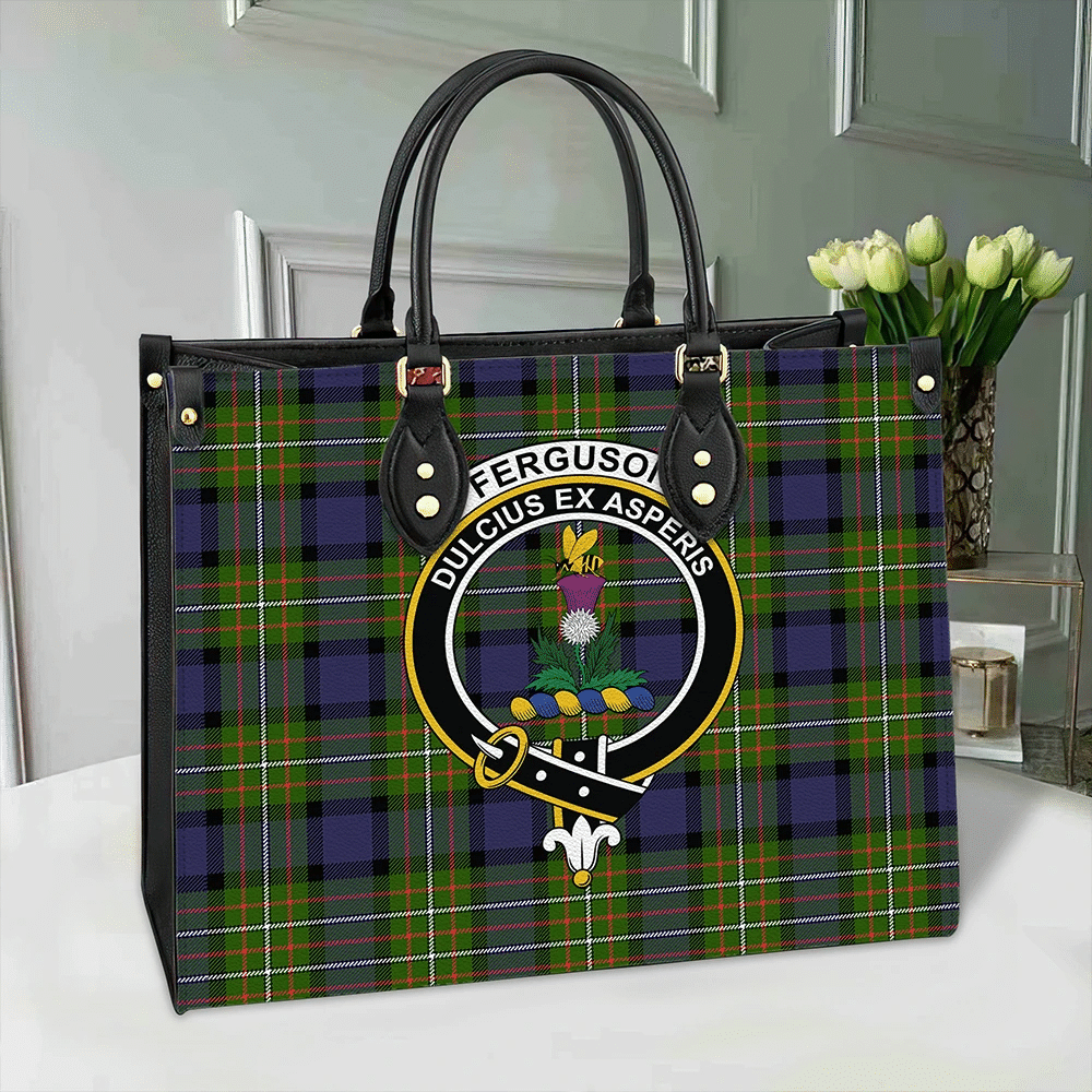 Fergusson Modern Tartan Crest Leather Bag