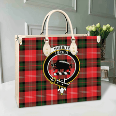 Nesbitt Modern Tartan Crest Leather Bag