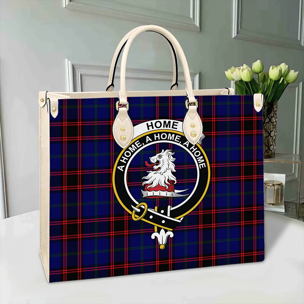 Home Modern Tartan Crest Leather Bag