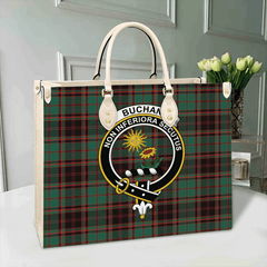 Buchan Ancient Tartan Crest Leather Bag