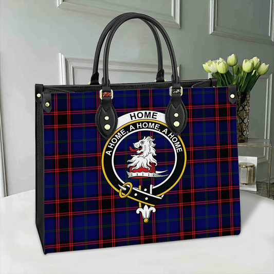 Home Modern Tartan Crest Leather Bag