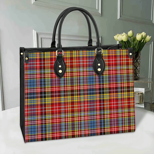 Drummond of Strathallan Tartan Leather Bag