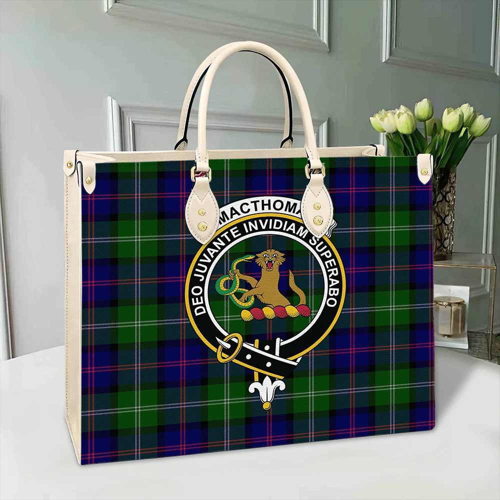 MacThomas Modern Tartan Crest Leather Bag