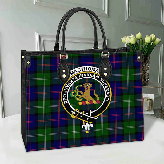 MacThomas Modern Tartan Crest Leather Bag