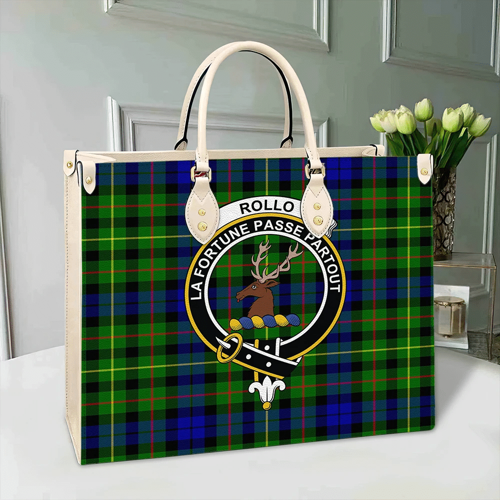 Rollo Modern Tartan Crest Leather Bag
