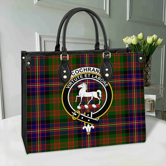 Cochrane Modern Tartan Crest Leather Bag