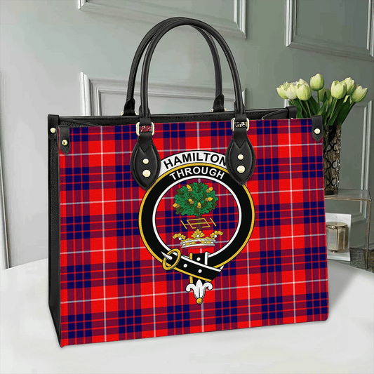 Hamilton Modern Tartan Crest Leather Bag