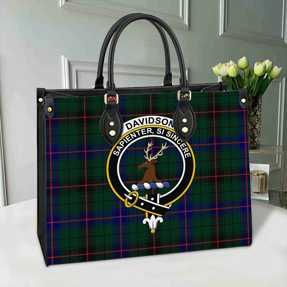 Davidson Modern Tartan Crest Leather Bag