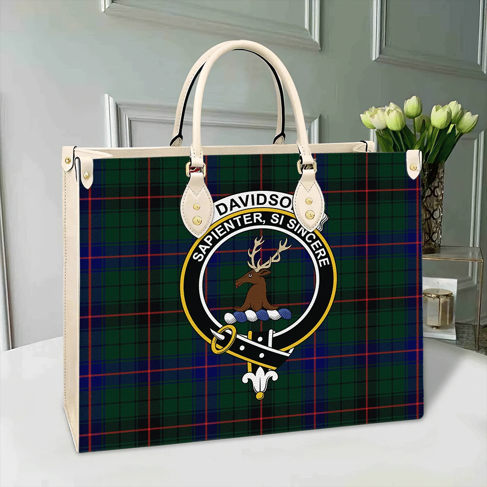 Davidson Modern Tartan Crest Leather Bag