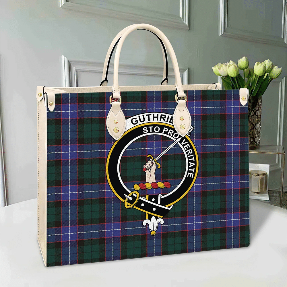 Guthrie Modern Tartan Crest Leather Bag