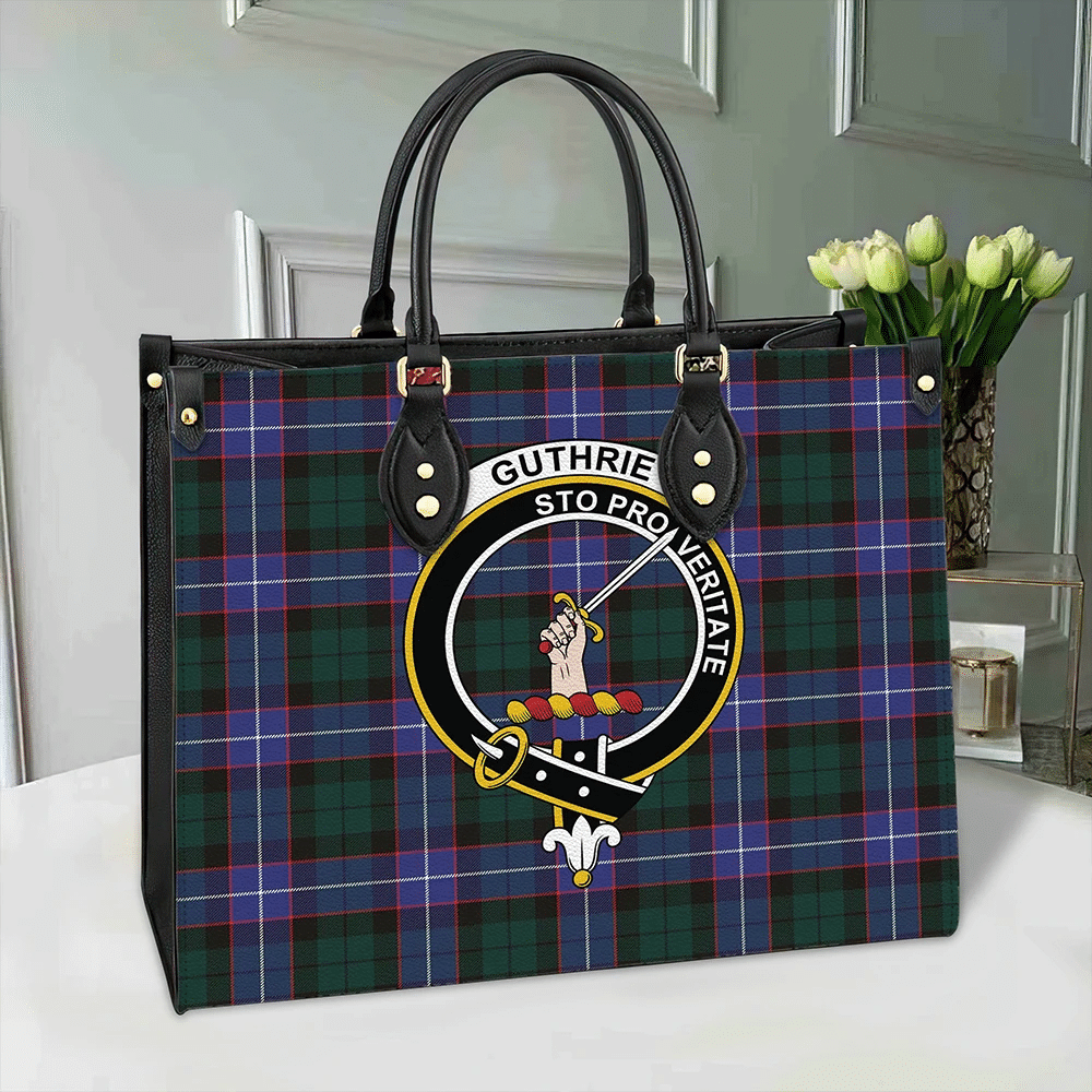 Guthrie Modern Tartan Crest Leather Bag