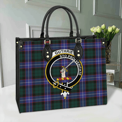 Guthrie Modern Tartan Crest Leather Bag