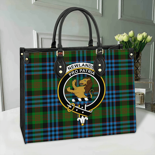 Newlands of Lauriston Tartan Crest Leather Bag