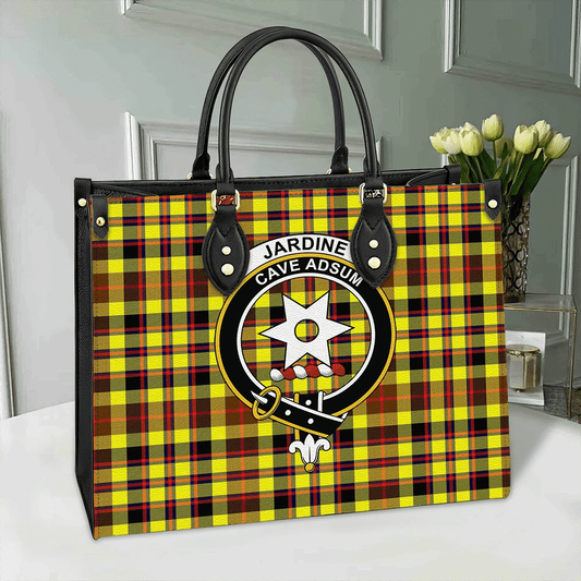 Jardine Tartan Crest Leather Bag