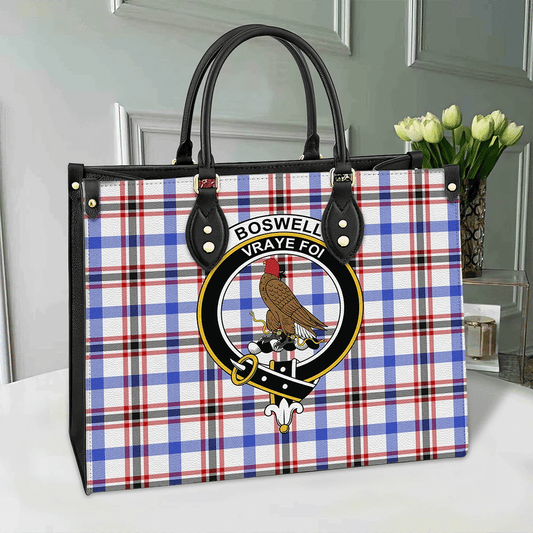 Boswell Modern Tartan Crest Leather Bag