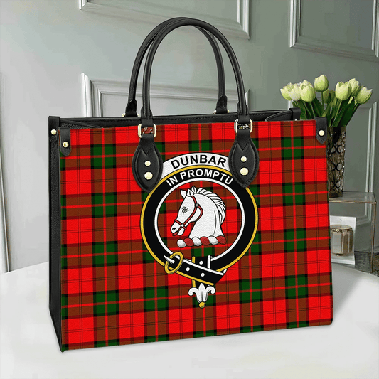 Dunbar Modern Tartan Crest Leather Bag