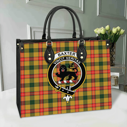 Baxter Modern Tartan Crest Leather Bag