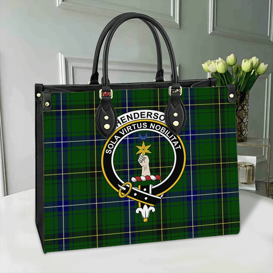 Henderson Modern Tartan Crest Leather Bag