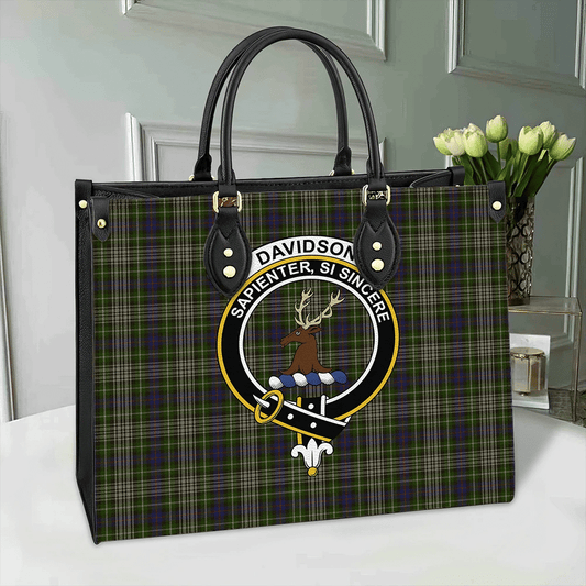 Davidson Tulloch Dress Tartan Crest Leather Bag